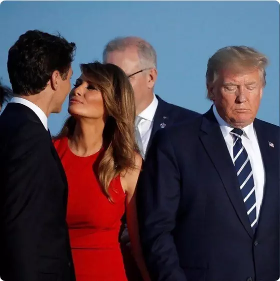 Fotografia care a pus internetul pe jar - Melania Trump sărutându-se cu Justin Trudeau