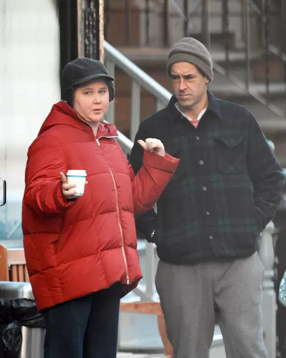 EXCLUSIVE: Amy Schumer Spotted For The First Time Picking Up Coffee With Her Husband Chris Fischer A Day After Responding To Speculation About Her Puffier Face - 16 Feb 2024