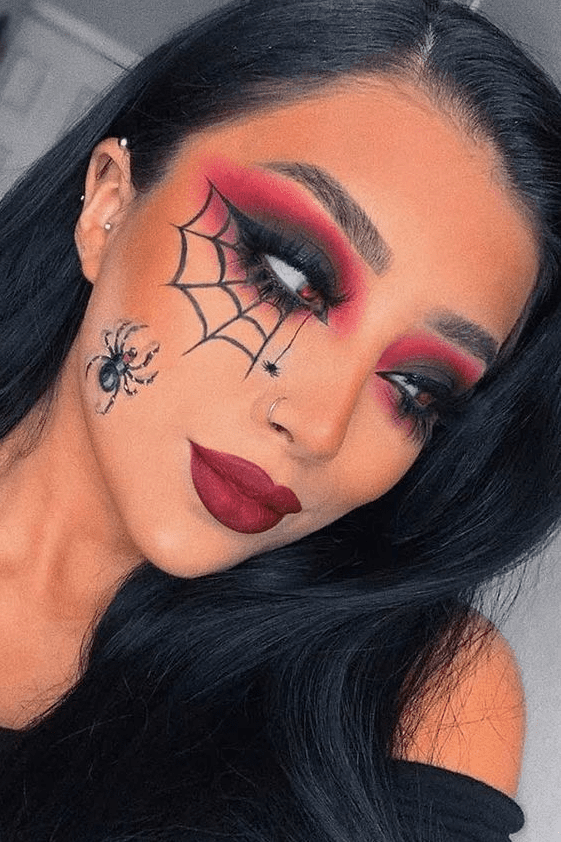 Machiaje simple Halloween 2020 - pânză de păianjen