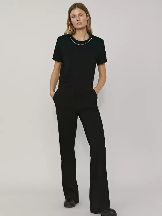 Pantaloni din amestec de vîscoză, Massimo Dutti, 429 lei
