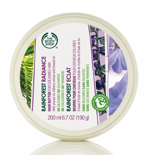 Unt hrănitor pentru părul vopsit, The Body Shop, Rainforest Radiance Hair Butter, 63 lei