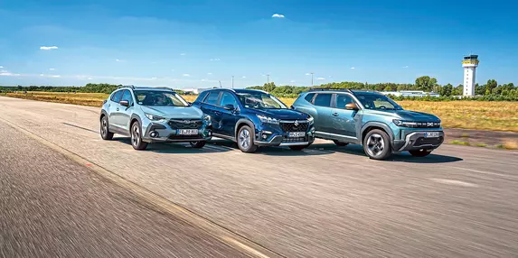 Tentația off-road: Subaru Crosstrek 2.0 ie vs Suzuki S-Cross 1.4 Boosterjet Hybrid vs Dacia Duster TCe 130 4×4