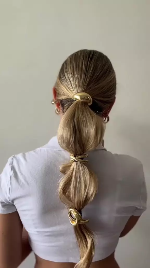Elastice de păr metalice tip cuff aurii