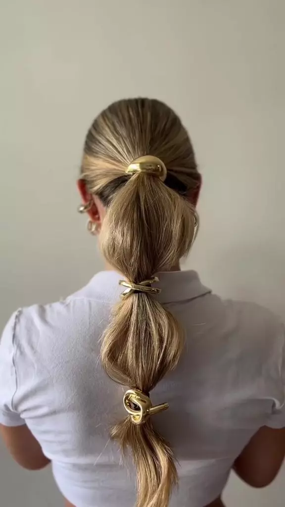 Elastice de păr metalice tip cuff aurii