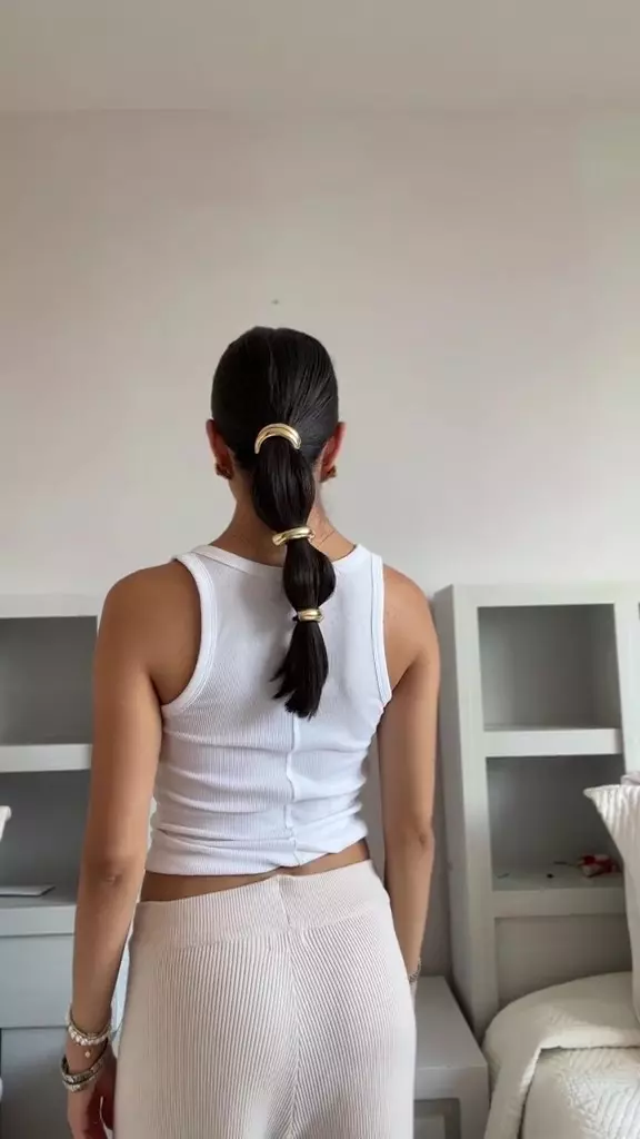 Elastice de păr metalice tip cuff aurii
