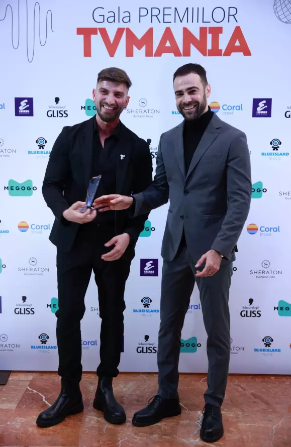 Silviu Mircescu si Denis Hanganu la Premiile TVmania 2024