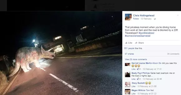 Un Triceraptor de 6 metri a ajuns pe drumurile publice