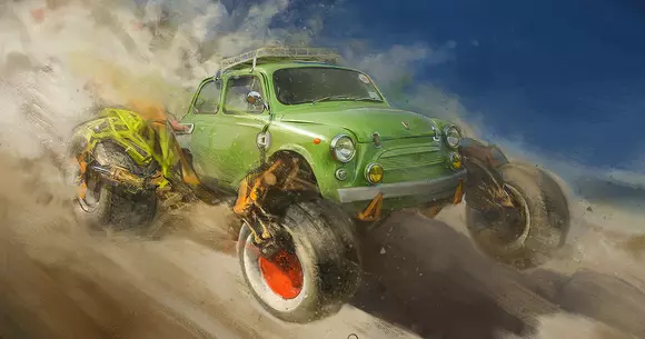 Galerie foto - Mașini sovietice imaginate sub forma unor monster-truck-uri post apocaliptice