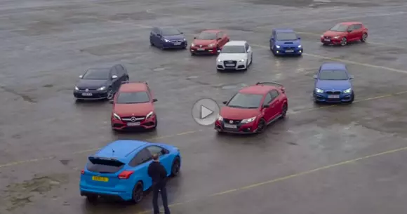 Testul comparativ al anului: Ford Focus RS vs. Honda Civic Type R, Audi RS3, Mercedes-AMG A45, 308 GTI, Megane RS, Golf R...etc