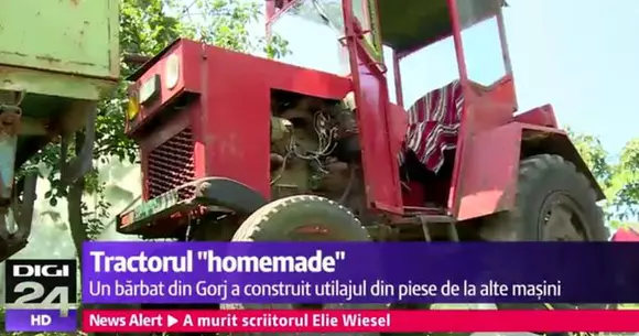 Un român și-a făcut de la zero un tractor cu motor de Mercedes și bord de Audi! Vezi ce a ieșit! | VIDEO