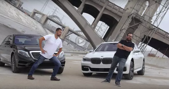 BMW 750i față în față cu Mercedes-Benz S550