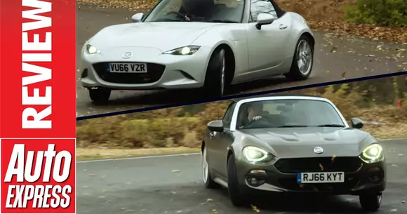 Mazda MX-5 față în față cu Fiat 124 Spider