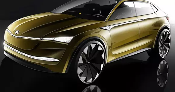 Skoda Vision E Concept - Primele schițe cu prototipul care anunță un Kodiaq Coupe