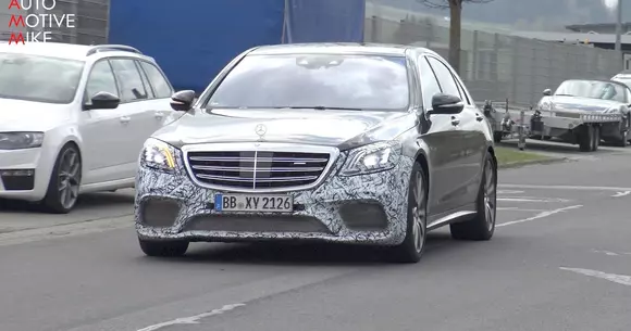 Mercedes-AMG S63 facelift, surprins pe Nurburgring