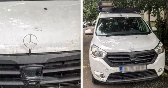 Ce mașină este aceasta? Dacia sau Mercedes?