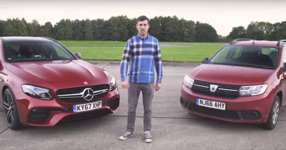 Mercedes-AMG E63 vs Dacia Logan MCV: cel mai ciudat comparativ - Video