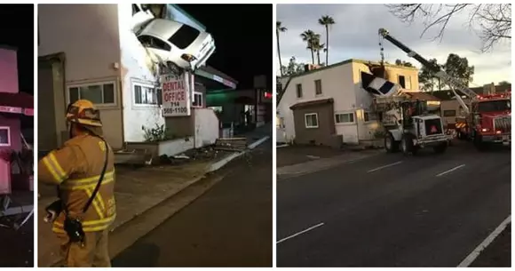 Un șofer a proiectat mașina în etajul al 2-lea al unei case