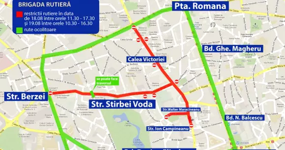 Restrictii de trafic în București. Vezi dacă vei fi afectat
