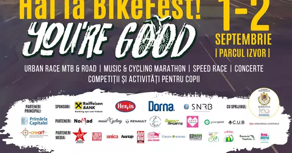 Biciclăm de plăcere, biciclăm cu bucurie și, acum, pedalăm și pentru o cauză bună. BikeFest - You’re good!