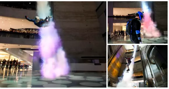 Mercedes te invită să faci skydiving în muzeul lor, în cea mai mare tornadă artificială din lume
