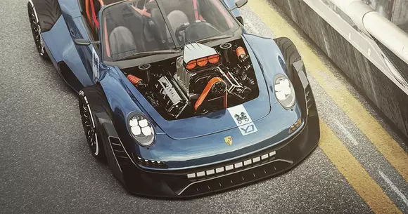 Un tuner francez construiește ceva unic: un Porsche cu motor HEMI V8