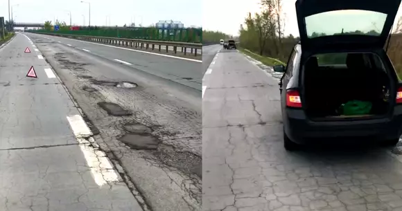 Autostrada Soarelui arată ca după bombardament! „Dacă era motociclist, își pierdea viața”