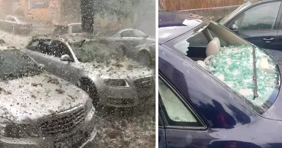 Dezastru în Sălaj! Mașinile au fost spulberate de grindină