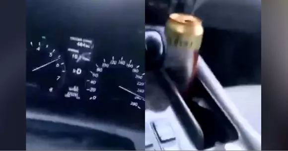 S-a filmat conducând cu 260 km/h, cu berea alături. Reacția șoferului când s-a răsturnat mașina