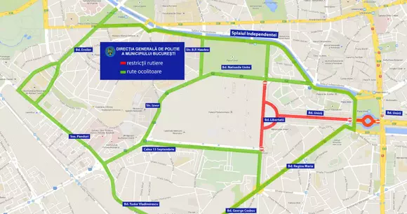 Restricții rutiere în zona Piața Constituției, pentru desfășurarea evenimentului „Zilele Bucureștiului 2019”