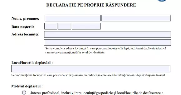 Iată cum arată modelele simplificate pentru declarația pe proprie răspundere