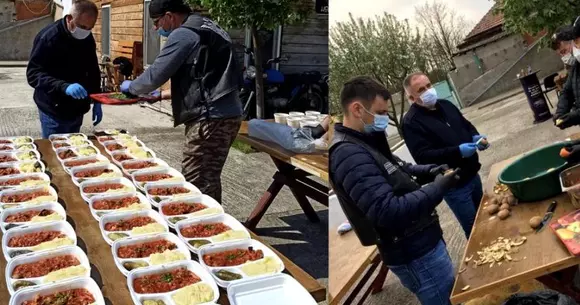 Titi Aur a gătit pentru bătrânii din Bârlad