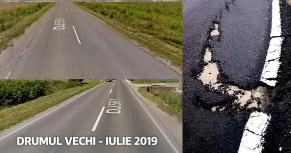 Un drum reparat în Timiș s-a surpat după doar două săptămâni