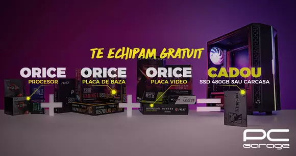 PC Garage oferă cadou un SSD de 480GB  sau o carcasă ARGB