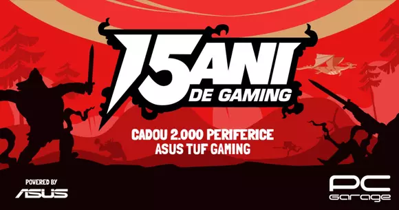 PC Garage aniversează 15 ani de activitate  2.000 de periferice ASUS cadou și multiple reduceri de prețuri