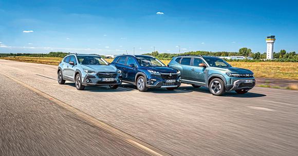 Tentația off-road: Subaru Crosstrek 2.0 ie vs Suzuki S-Cross 1.4 Boosterjet Hybrid vs Dacia Duster TCe 130 4x4