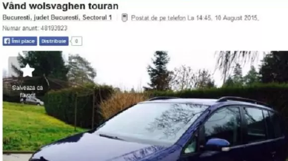 Un bucureștean vinde un Wolsvaghen Touran