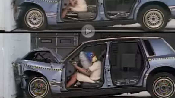 Cum arată un accident cu și fără centură de siguranță