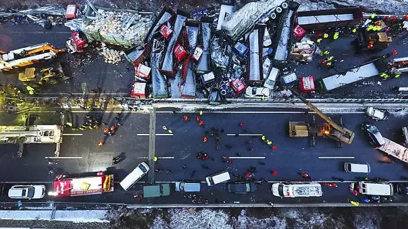 China: 56 de mașini și 17 morți într-un accident tras la indigo cu cel de pe A2