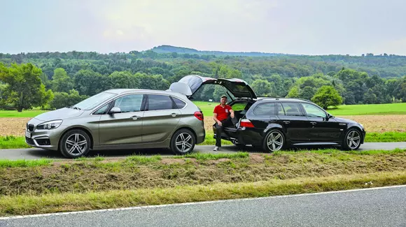 Nou versus second-hand: BMW 218i Active Tourer înfruntă un BMW M5 Touring din 2008