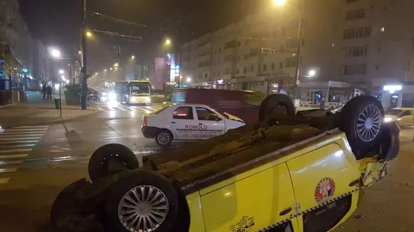 A "zburat" cu taxiul prin Vaslui. Șoferul, la un pas de moarte