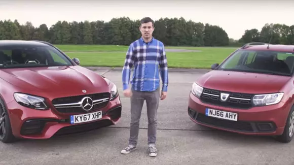 Mercedes-AMG E63 vs Dacia Logan MCV: cel mai ciudat comparativ - Video