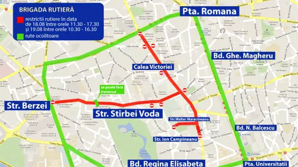 Restrictii de trafic în București. Vezi dacă vei fi afectat