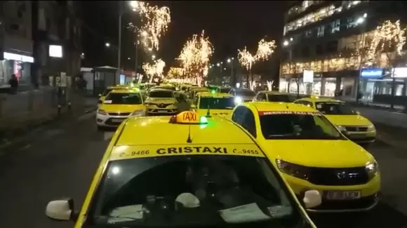 Protest anti-Uber: taximetriștii furioși au blocat un bulevard în centrul Bucureștiului