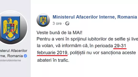 Anunțul MAI: Șoferii care fac Live-uri la volan nu vor fi sancționați în aceste zile