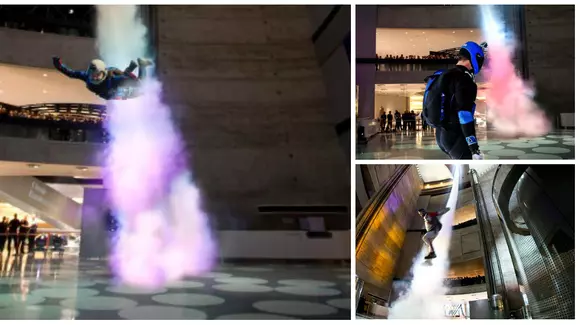 Mercedes te invită să faci skydiving în muzeul lor, în cea mai mare tornadă artificială din lume