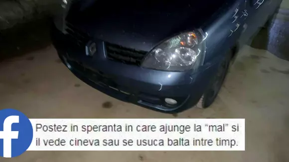 Un bucureștean și-a pierdut numărul de înmatriculare într-o băltoacă și cere ajutor pe Facebook