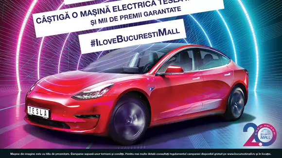 (P) București Mall-Vitan aniversează 20 de ani şi îţi oferă şansa să câştigi o maşină electrică Tesla Model3