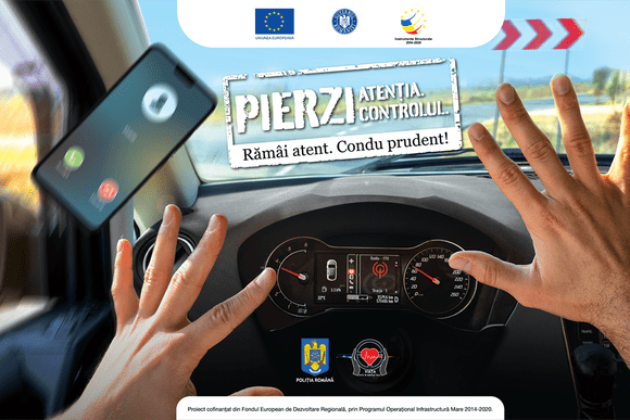 POLIȚIA ROMÂNĂ LANSEAZĂ CAMPANIA DE EDUCAȚIE RUTIERĂ VIZÂND NEATENȚIA LA VOLAN