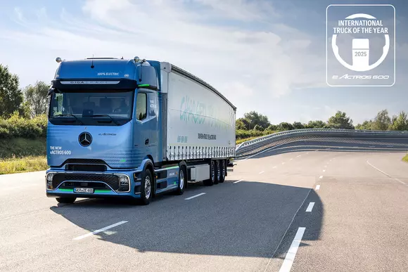 Camionul anului 2025 este electric: vorbim despre Mercedes Benz eActros 600, „greul” care și-a primit titlul la Hanovra.