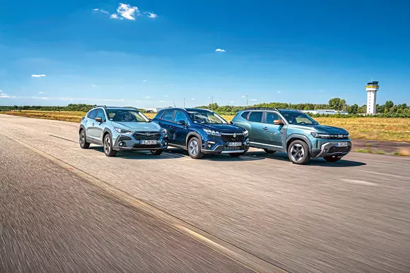 Tentația off-road: Subaru Crosstrek 2.0 ie vs Suzuki S-Cross 1.4 Boosterjet Hybrid vs Dacia Duster TCe 130 4x4